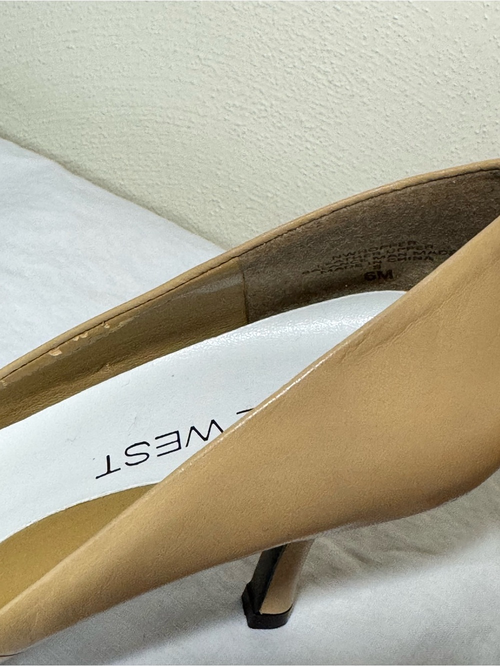Nine West Camel/Tan Pointed Leather Pumps - Picture 3 of 9